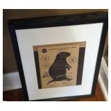 Woodchuck Groundhog Target  in glass frame 13x17