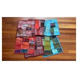 Assorted Colored Pillow Shams, Total of 9. 16x16