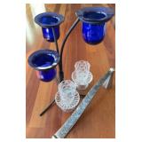 Princess House & Cobalt Blue Candles & Snuffer