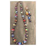 Millefiori Necklace & clip on earring set. 16'
