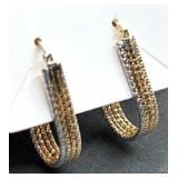 Women's Two-Tone Hoop Earrings