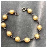 SS pearl bracelet. 6.8g  7'