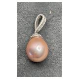 SS Pink Fresh Water Pearl Drop Charm