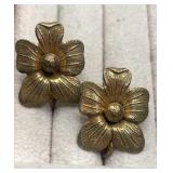 Miriam Haskell Non Pierced Flower Earrings