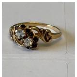Victorian Black Enamel Morning Ring 1 European