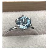Blue Topaz set in SS size 5   2.4g