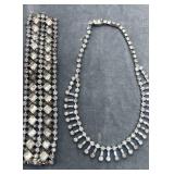 Rhinestone choker & cuff bracelet set