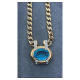 Monet Blue Topaz Necklace. 14'