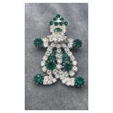 Vintage Hobe Rhinestone Clown Brooch