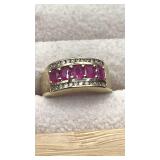 14k Ruby & Diamond Band. Size 5 , 4.6g