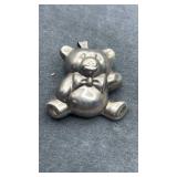 Vintage 925 SS Puffy Teddy Brooch/Pendant 7.4g