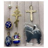 Collection of charms & 7mm pearl