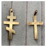 14k Eastern Orthodox Cross & Cross Charms. 2g