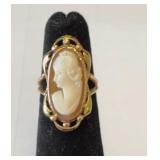Vintage 10K 20th Century Hand Carved Cameo