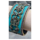 Heidi Daus Faux Leather Crystal Cuff Bracelet