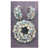 Signed Weiss Aurora Borealis Rinestone Brooch &