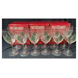Nikko Christmas Tree Wine Glasses Set of 12