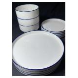 Mainstays Blue Rim Dishware Set 11 Pc