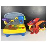 Kids Tool Bench & Paw Patrol Dragon Toy Lot