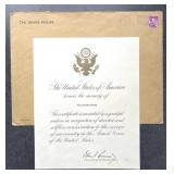 JFK Presidential Memorial Certificate