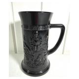 Tiara Indiana Glass Black Amethyst Beer Stein Mug