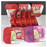 Disney 3-Section Lunch Kit Lot  Cars & Princess