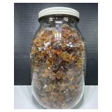 Jar Of 13 Lbs Amber Raw Fire Glass Pieces