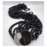 Multi Strand Beaded Belt w/ Pearlescent Buckle