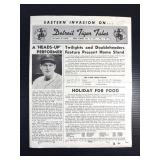 1947 Detroit Tiger Tales Newspaper Program