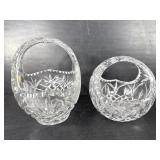 Cut Crystal Europa Basket Bowls Pair