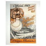 1948 Detroit Tigers Score Book Briggs Stadium