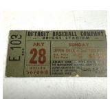 Detroit Tigers 1946 Ticket Stub Briggs Stadium