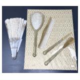 Vintage Vanity Set Fan, Brush Comb