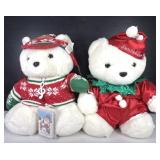 Santa Bear Pair 1992 & 1994 Christmas Teddy Bears