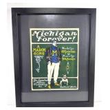 Vintage Michigan March Song Cover Framed