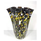 Mid Century Art Glass Confetti Vase