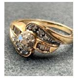 10K gold diamond ring. Size 4.5. 2.7g