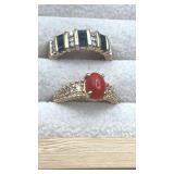 14k gold rings.  Size 6. 8.2g