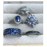 925 silver ring collection. Size 5. 14.6g