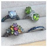 925 silver ring collection.  Size 5. 12.5g