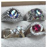925 silver ring collection. Size 5. 19.5g