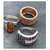 925 silver rings.  Size 6. 16.5g