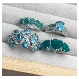 925 silver ring collection. Size 5. 18g