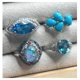 925 silver ring collection. Size 5. 15.6g