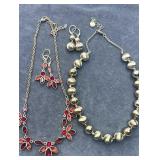 Necklace / pierced drop earring sets