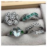 925 silver ring collection. Size 5. 11.7g