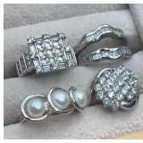 925 silver ring collection. Size 5. 17.9g