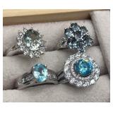 925 silver ring collection. Size 5. 19.5g