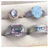 925 silver ring collection. Size 5. 14.7g