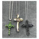 925 silver cross necklaces  18-22ï¿½ 16.7g